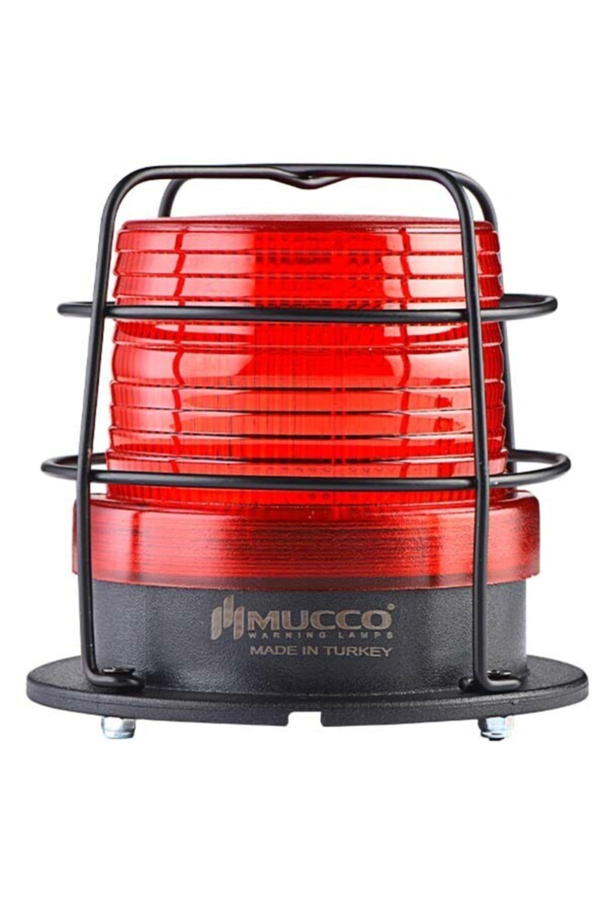 MUCCO SNT-925-B-KFS-1 90 Çap 5 Işık Modu Power Ledli 85-250v Ac/dc Kafesli Kırmızı Tepe Lambası