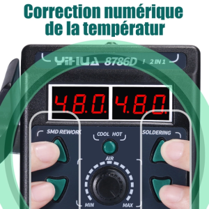 Yihua 8786D-I 2in1 Sıcak Hava Üflemeli Dijital Havya İstasyonu