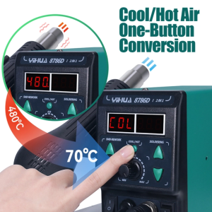 Yihua 8786D-I 2in1 Sıcak Hava Üflemeli Dijital Havya İstasyonu