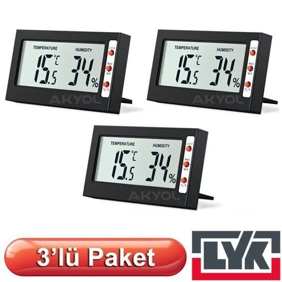 LYK STH mini 3 ADET Sıcaklık ve Nem Ölçer