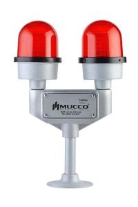 MUCCO SNT-U125-DT2-24 Çap 125 Iki Kollu Tabana Montaj Flaşör Uçak Ikaz Lambası 24v /dc