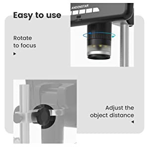 Andonstar AD207S 7 inç HDMI Dijital Mikroskop, LED'li Madeni Para Mikroskobu