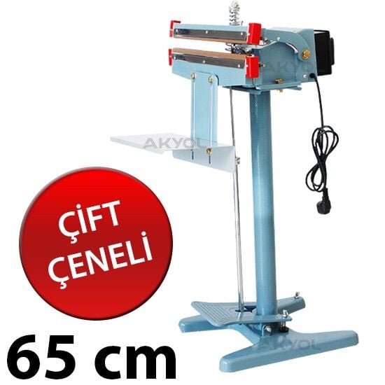 OEM PFS 650x2 65CM Ayaklı Çift Çeneli Poşet Ağzı Kapatma Makinası