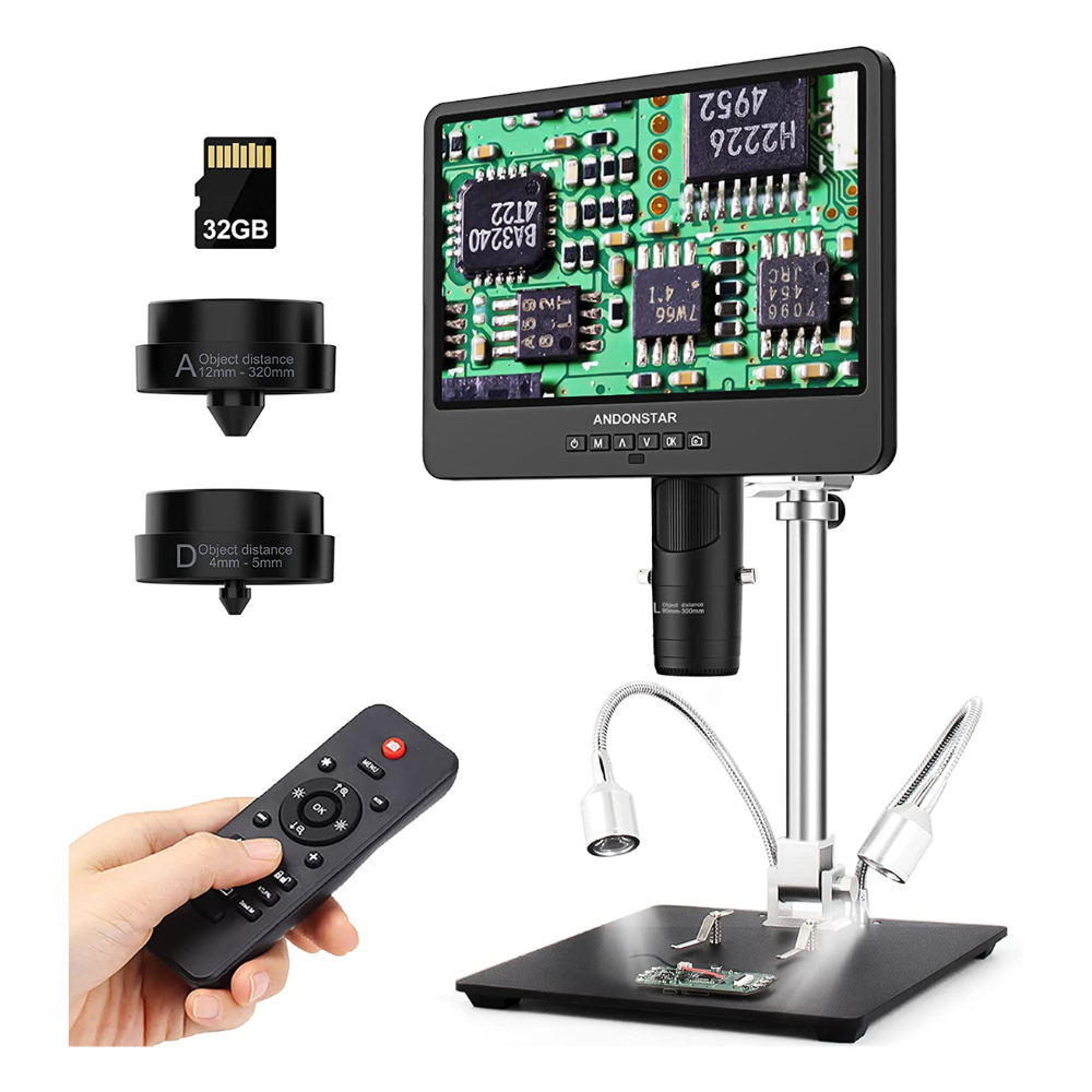 Andonstar AD249S-M Tri-Lens UHD HDMI Dijital Mikroskop 10” Ekranlı