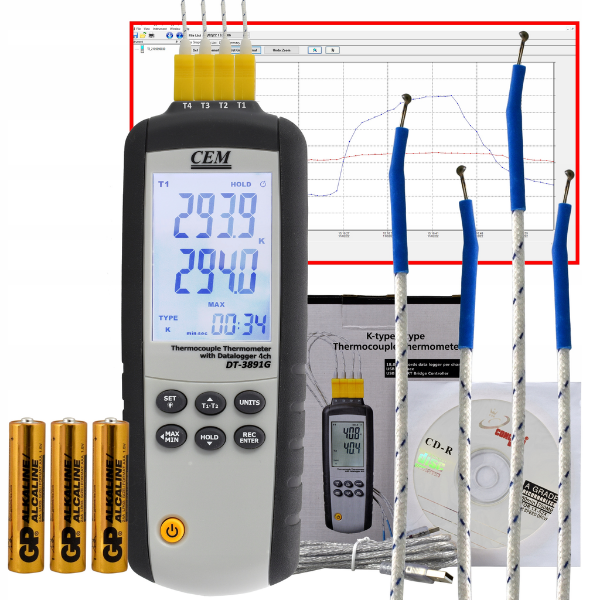 Cem DT-3891G Sıcaklık Kayıt Cihazı 4 Kanallı Datalogger