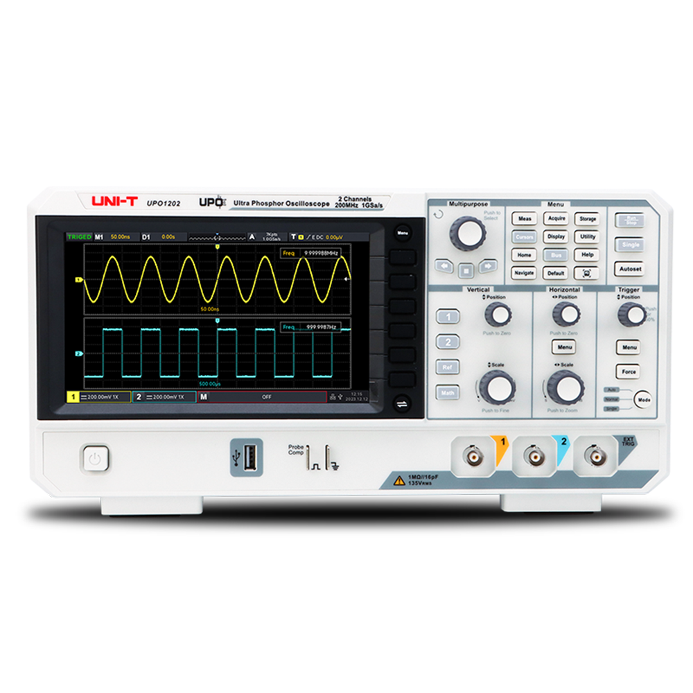 UNI-T UPO1202 200MHz 2 Kanal Dijital Osiloskop 1GSa/s 56Mpts
