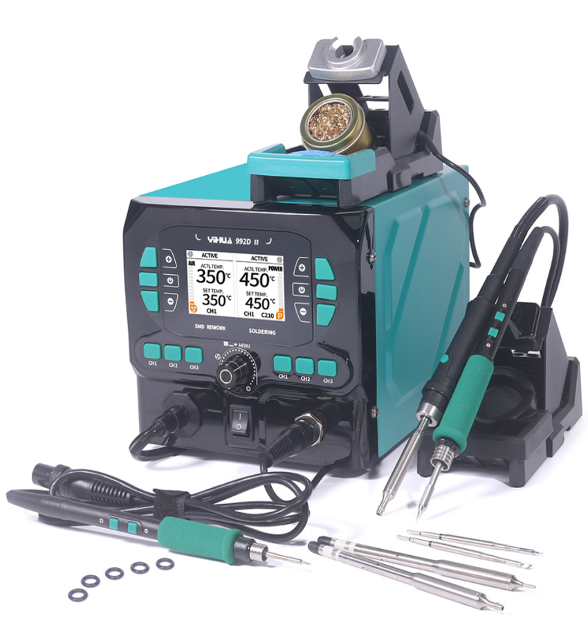 Yihua 992D-II mini sıcak hava istasyonu + C210 C245 hassas mini yeniden işleme istasyonu