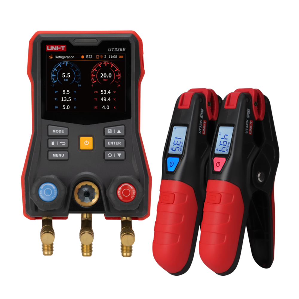 UNI-T UT336E KIT Kablosuz Sıcaklık Kelepçeli Dijital Manifold Ölçüm Cihazı