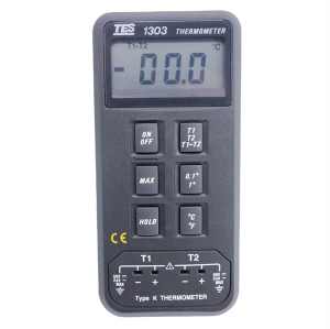 TES-1303 Çift Kanallı Tip‑K Dijital Termometre