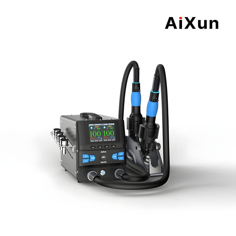 Aixun AX-H414D 1400W Çift Kollu Sıcak Hava ve Lehim İstasyonu