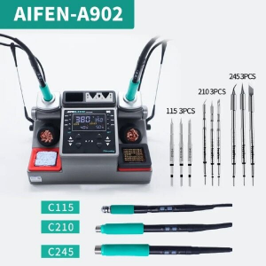Aifen A902 350W 3 Kollu Akıllı Havya Lehim İstasyonu C115 C210 C245 C470 Uyumlu