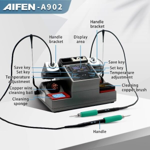 Aifen A902 350W 3 Kollu Akıllı Havya Lehim İstasyonu C115 C210 C245 C470 Uyumlu