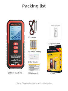 NOYAFA NF-823 AC/DC Voltaj Dedektörü 100mV-610V GFCI LED Işıklı Test Kalemi
