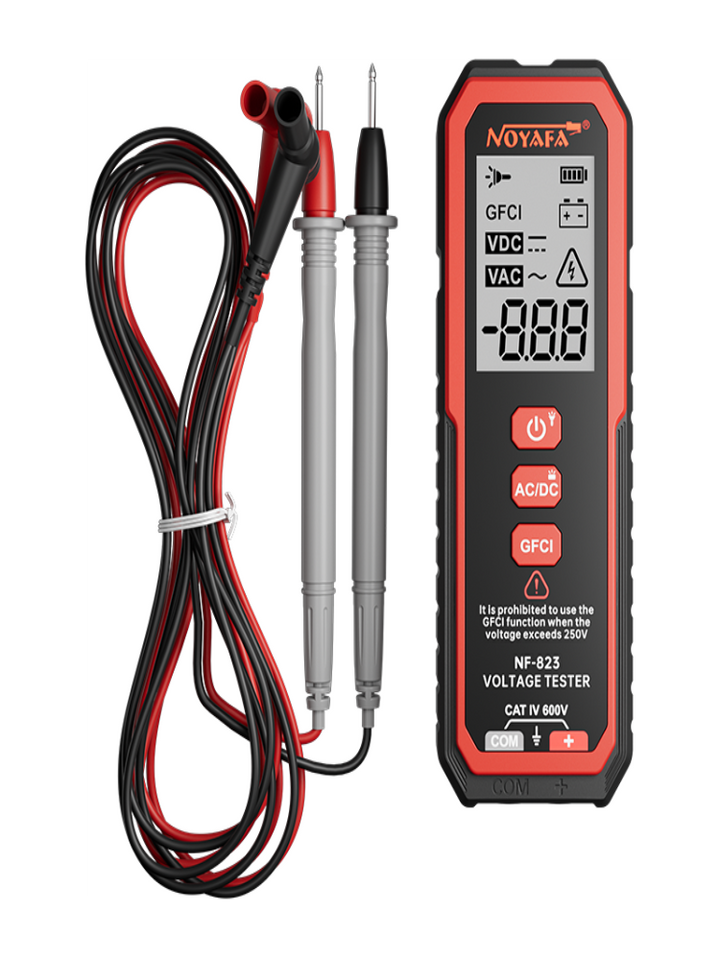 NOYAFA NF-823 AC/DC Voltaj Dedektörü 100mV-610V GFCI LED Işıklı Test Kalemi