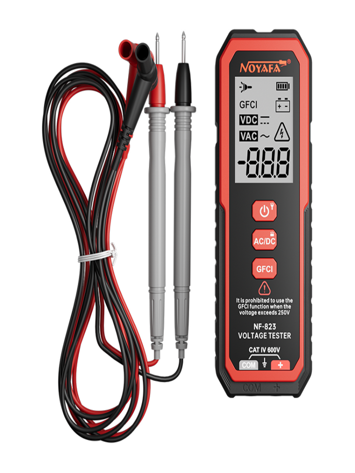 NOYAFA NF-823 AC/DC Voltaj Dedektörü 100mV-610V GFCI LED Işıklı Test Kalemi