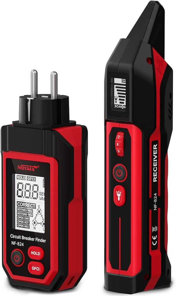 NOYAFA NF-824EU Devre Kesici Bulucu ve GFCI Test Cihazı LCD Ekranlı NCV