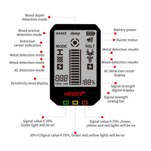 NOYAFA NF-517 Duvar Tarayıcı ve 3'ü 1 Arada LCD Ekranlı Saplama Bulucu