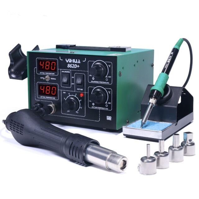 Yihua 862D+ Isı Ayarlı Sıcak Hava Üfleme Lehimleme Havya İstasyon