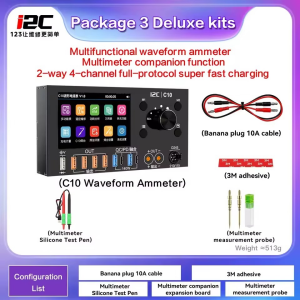 i2C C10 Ultra Yüksek Hassasiyetli Dijital Dalga Formu Ampermetresi ve Havya İstasyonu