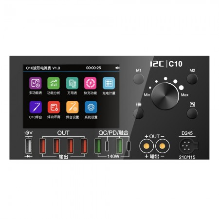 i2C C10 Ultra Yüksek Hassasiyetli Dijital Dalga Formu Ampermetresi ve Havya İstasyonu