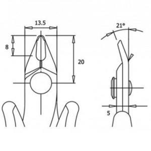 Piergiacomi TRE03NB Elektronikçi Yan Keski 138mm 1.3mm Kesim Kapasiteli