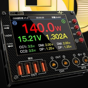 i2C C09 Dijital Dalga Formu Ampermetresi 0-40V 8A Şarj ve Voltaj Test Cihazı