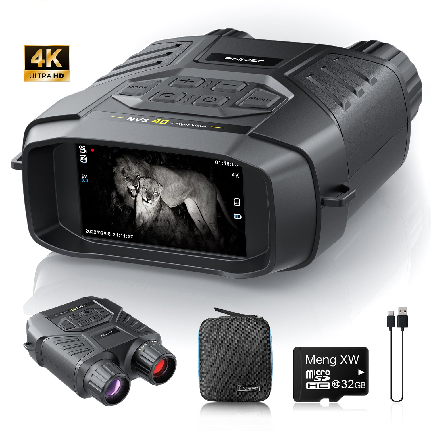 Fnirsi  NVS-40 4K HD Dürbün Gece Görüşü Kızılötesi 6x Dijital Zoom
