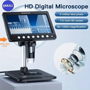 ELC 7 HD Şarjlı Mikroskop Dijital Şarjlı Kayıt Özellikli 7 İnç Büyüteç (Hafıza Kart Girişli - LED Aydınlatma)