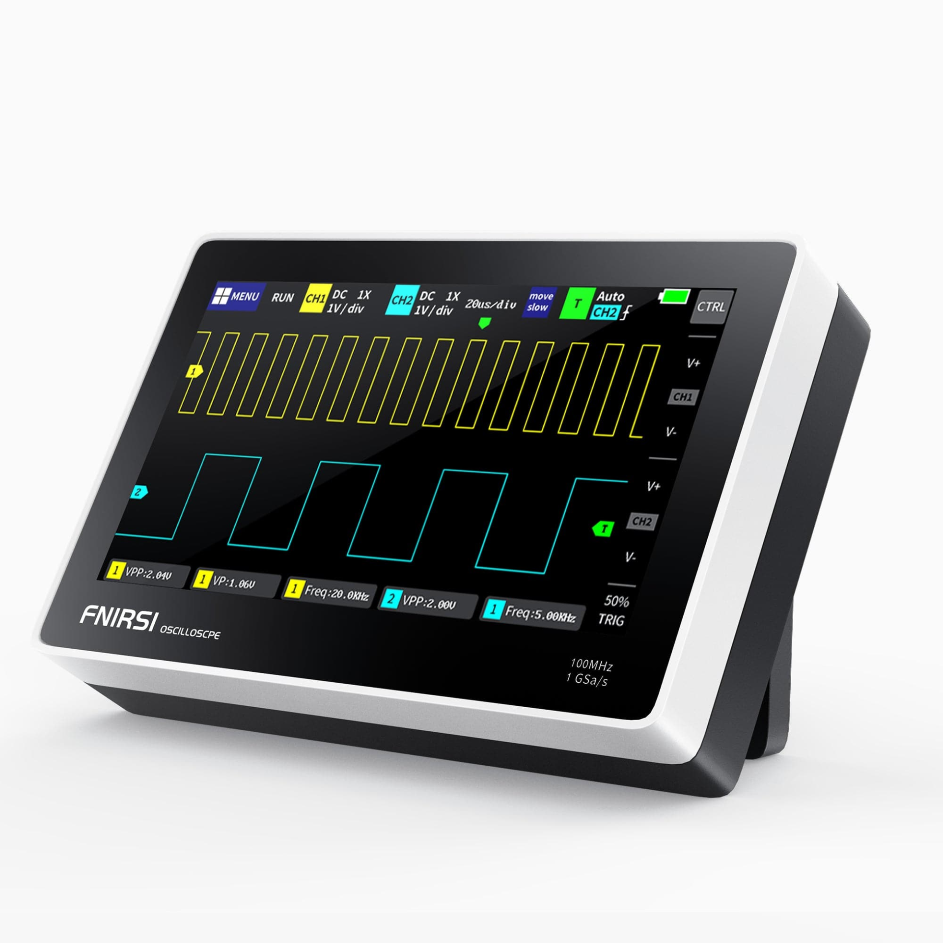 Fnirsi 1013D   2 Kanal 100MHz 1GSa/s  Dijital Dokunmatik Tablet Osiloskop + P4100 Prob Dahil