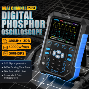 Fnirsi DPOX180H 2 Kanal 180MHz El Tipi Fosfor Dijital Osiloskop ve Sinyal Jeneratörü Mavi Renk