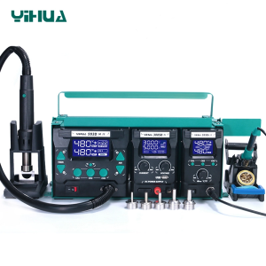 Yihua 813 Set 3005D-IV 939D+-IV 993DM-IV 3in1 Sıcak Hava Lehimleme İstasyonu ve DC Güç Kaynağı
