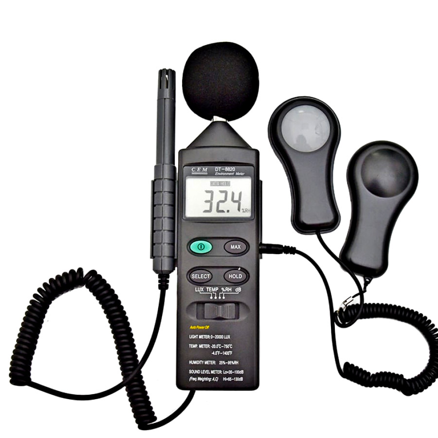 CEM DT-8820 Multi-Fonksiyon Işık, Gürültü, Sıcaklık ve Nem Ölçer