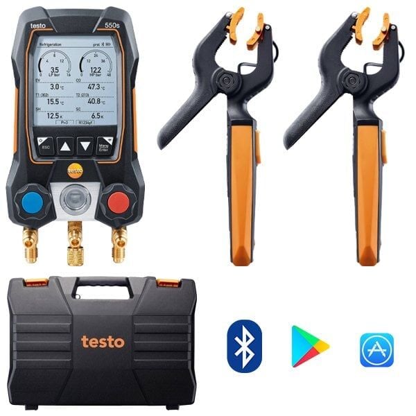 Testo 0564 5502 550S Akıllı Dijital Manifold Seti