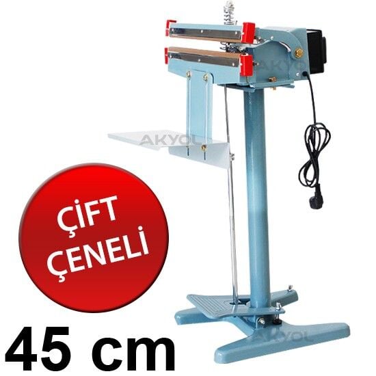 OEM PFS 450x2 45CM Ayaklı Çift Çeneli Poşet Ağzı Kapatma Makinası