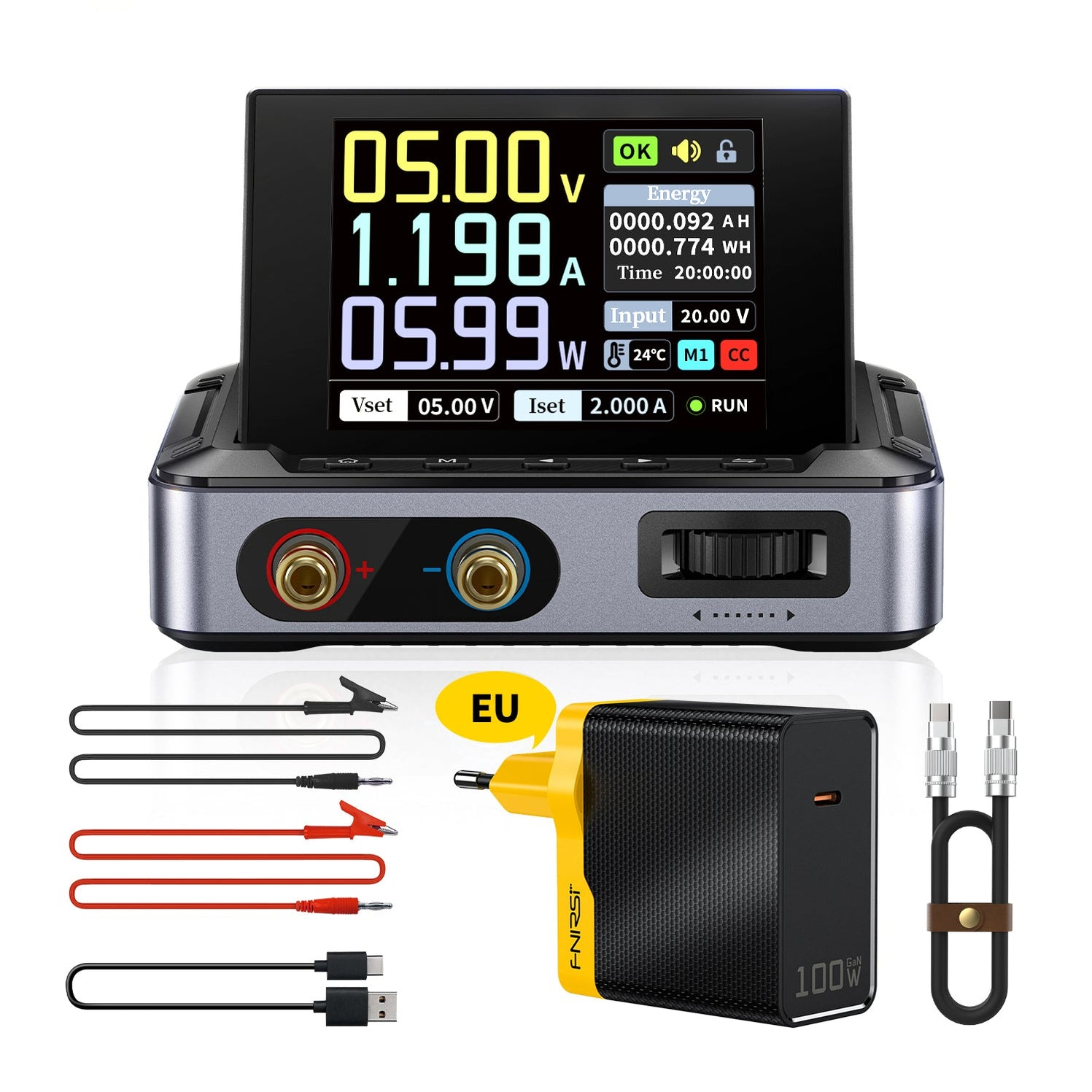 FNIRSI DPS-150 H Plus 0-30V 5A 150W Mini DC Programlanabilir Güç Kaynağı Full Set