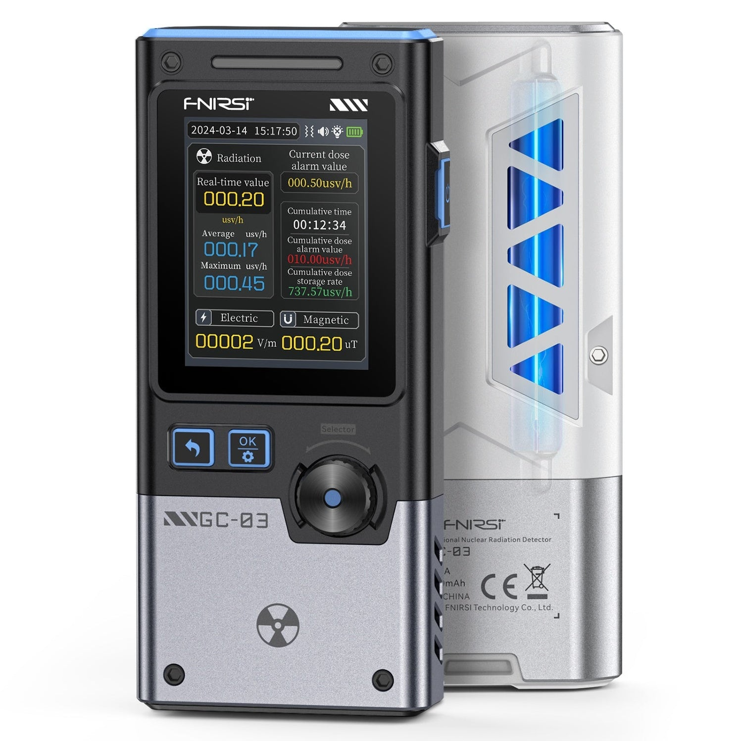 FNIRSI GC-03 Çok Fonksiyonlu Radyasyon Detektörü Test Cihazı