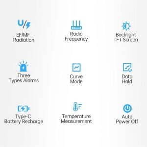 FNIRSI ERD-10 4'ü 1 Arada Elektromanyetik Radyasyon Detektörü