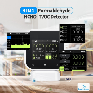 FNIRSI SFD-02 4'ü 1 Arada İç Hava Kalitesi Monitörü – Dokunmatik Ekranlı HCHO & TVOC Ölçüm Cihazı
