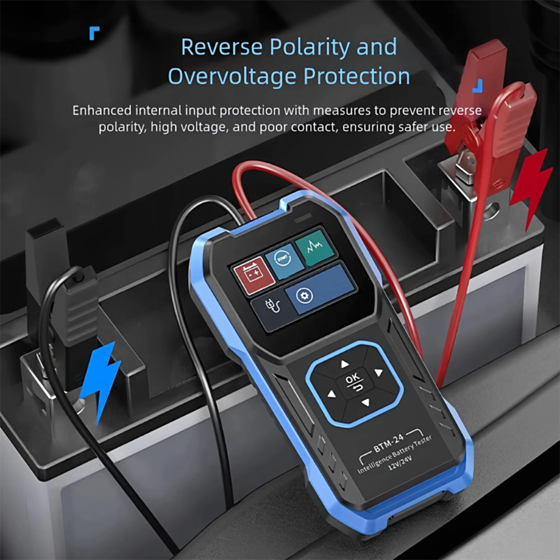 FNIRSI BTM-24 Aşırı Gerilim Korumalı 12V/24V Otomotiv Akü Test Cihazı