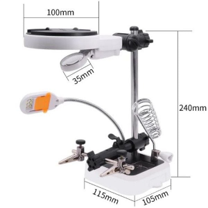 MG16129DC Ledli Büyüteçli Havya Standı Bord Tutucu
