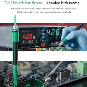TBK-219 4'ü 1 Arada DC Güç Kaynağı ve C210 Kalem Havya İstasyonu 20V 5A