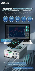 AiXun DP20 Masaüstü Akıllı Hızlı Şarj Cihazı (PD / QC / SCP / FCP Uyumlu – 200W