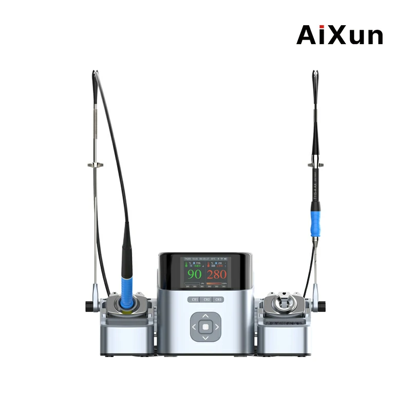 Aixun T420D 200W Çift Kanallı Akıllı Lehimleme İstasyonu T210+T115 +6 Havya Ucu