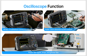 FNIRSI® 2D15P 3'ü 1 Arada Masaüstü 2 Kanallı 100MHz Fosfor Osiloskop Multimetre