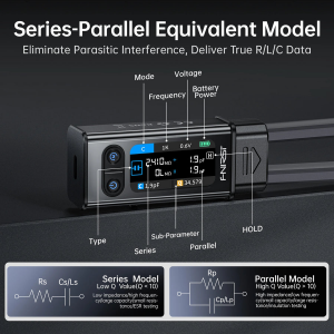 FNIRSI® LCR-ST2 100K LCR ESR Ölçüm Cihazı 2’si 1 Arada Dijital Cımbız Köprüsü
