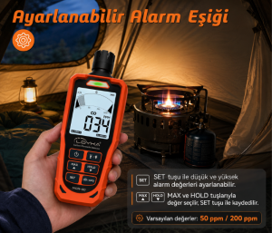 Loyka MON-40 Profesyonel Karbonmonoksit Ölçer – 0-1000 ppm CO Dedektörü