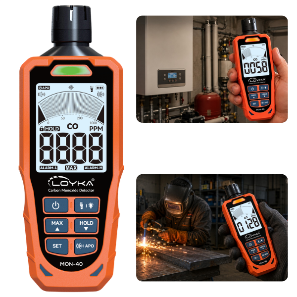 Loyka MON-40 Profesyonel Karbonmonoksit Ölçer – 0-1000 ppm CO Dedektörü