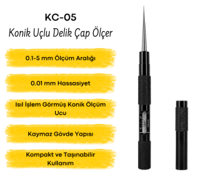 OEM KC-05 Konik Uçlu Delik Çap Ölçer | 0.1 - 5 mm