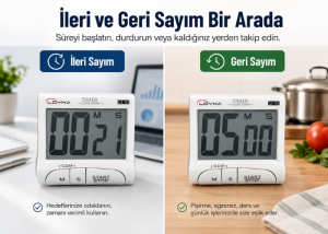 Loyka GE90 Geniş Ekranlı Dijital Zamanlayıcı ve Kronometre
