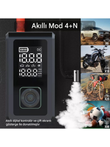 Cepini CP-11 8000 mAh Şarjlı Powerbank, Akü Takviye Cihazı, Fener ve Taşınabilir Pompa